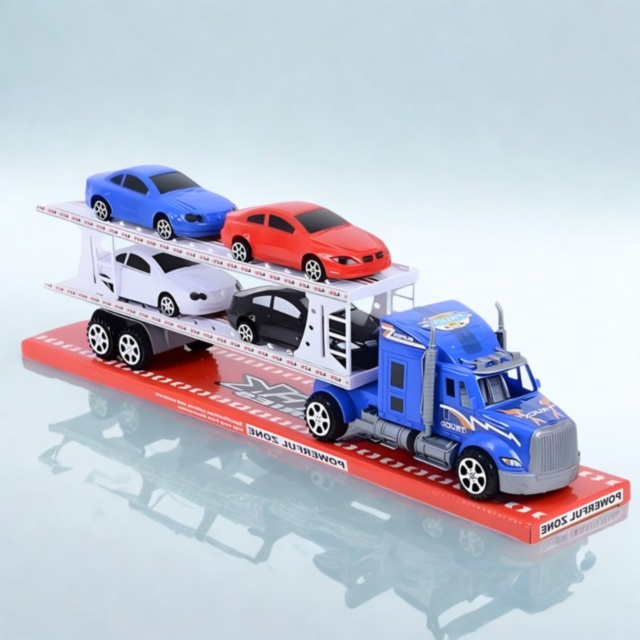 Camion Transport Auto cu 4 Mașinuțe Incluse (culori aleatorii)