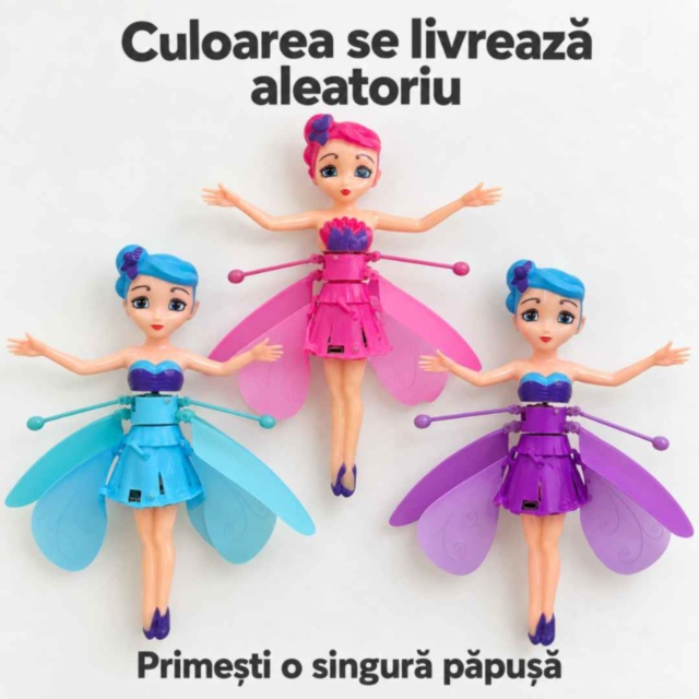 Păpușă zburătoare cu senzor, lumini și încărcare USB