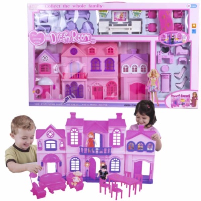 Mega Căsuță Pliabilă de Păpuși cu Figurine și Mobilă | image