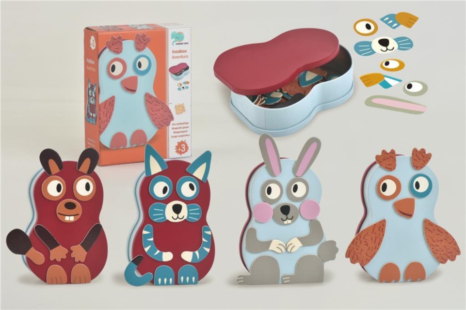 Puzzle Magnetic de Asamblat Animale 41 piese, în Cutie de Depozitare de Metal