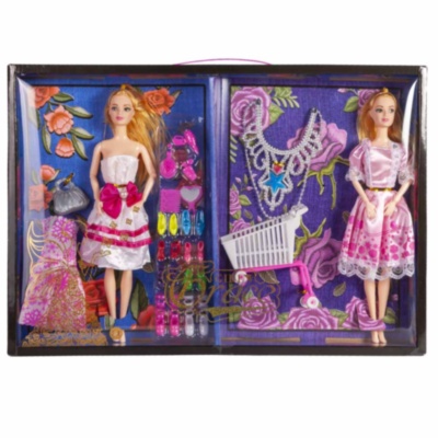 Set 2 Păpuși Barbie cu Încălțăminte, Rochiță și Accesorii Fashion | image