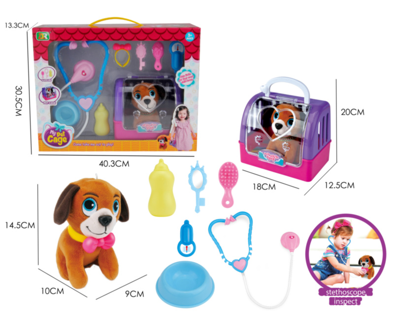 Cățel de Pluș, Cușcă de Transport și Trusa Veterinarului