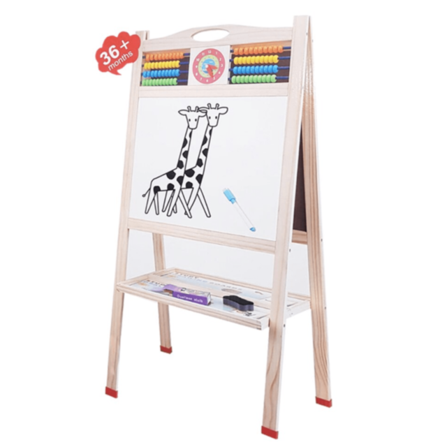 Tablă Educațională din Lemn cu Două Fețe