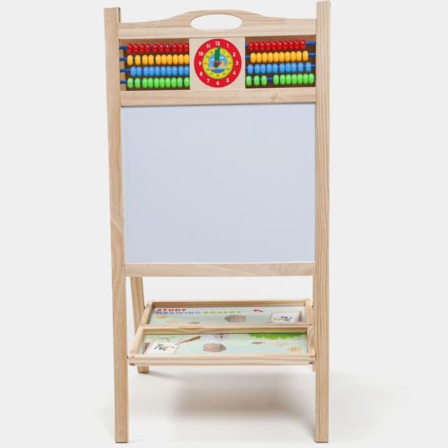 Tablă Educațională din Lemn cu Două Fețe