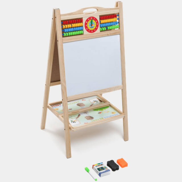 Tablă Educațională din Lemn cu Două Fețe