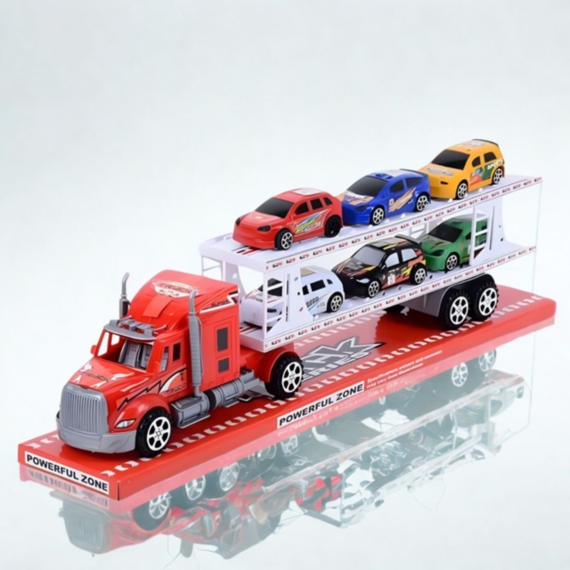 Camion Transport Auto cu 6 Mașinuțe Incluse (culori aleatorii)