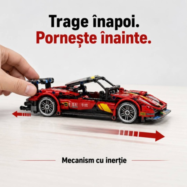 Mașină sport de construit cu inerție, 408 piese