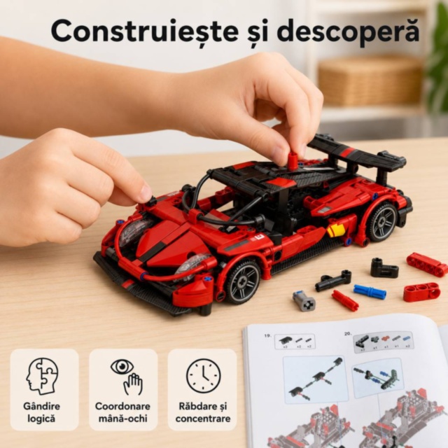Mașină sport de construit cu inerție, 408 piese