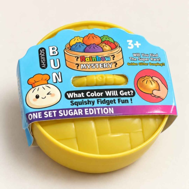 Jucărie squishy cu sclipici și bile colorate, o bucată