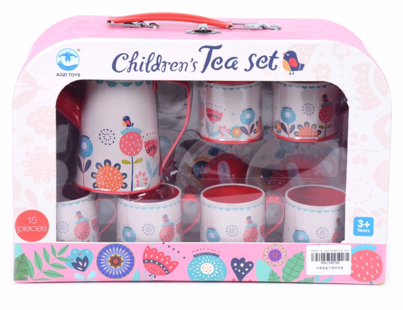 Valiza cu Set pentru Micul Dejun din 14 Piese, Metalic