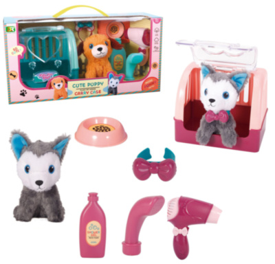 Cățel de Pluș, Cușcă de Transport și Set de Îngrijire | image