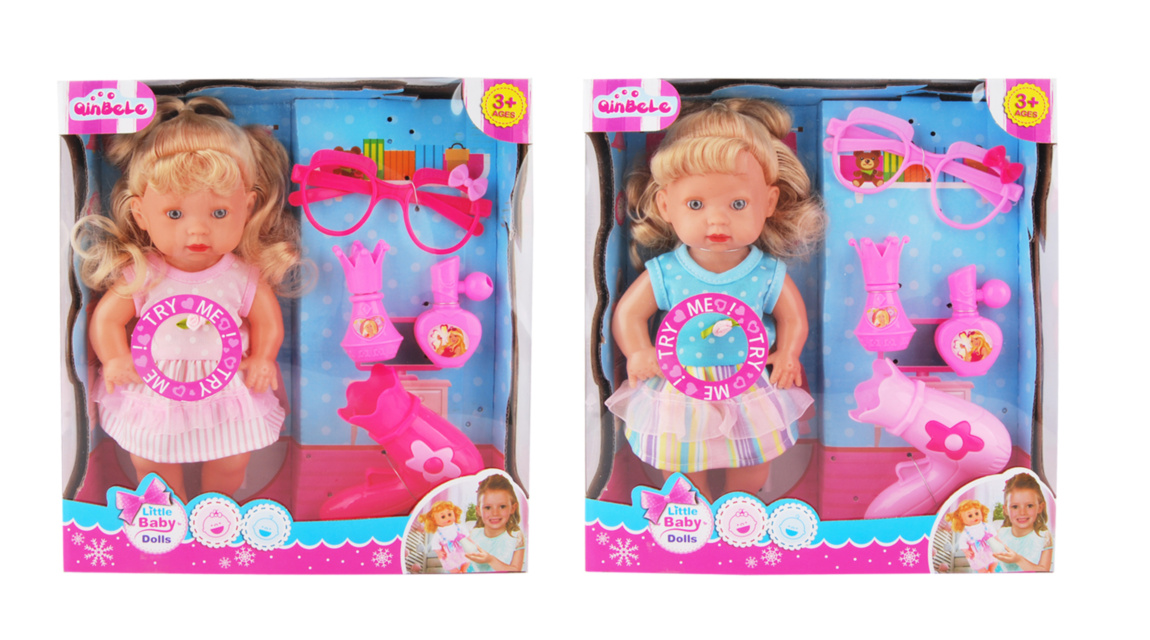 Păpușă Muzicală cu Ochelari, Uscător de Păr și Accesorii, 29cm