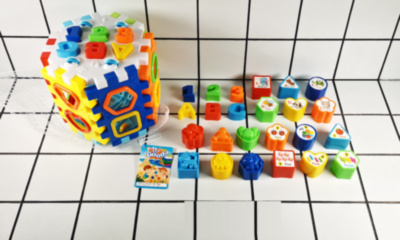 Hexagon Multifuncțional, Educativ cu Blocuri, Litere/Cifre, Figuri Geometrice, 38 piese | image