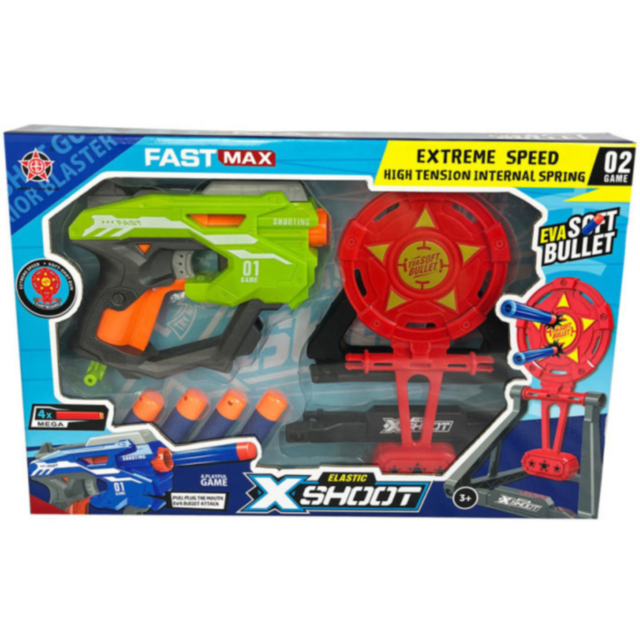 Set Pistol cu Gloanțe Moi și Țintă pentru Tir Interactiv