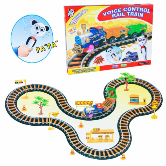 Tren Interactiv cu Comenzi Vocale, Sunete și Lumini Realiste