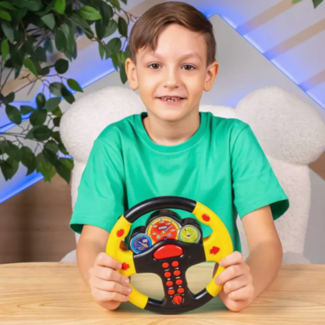 Volan Interactiv cu Sunete și Lumină pentru Copii, 22 cm, (culoare aleatorie)