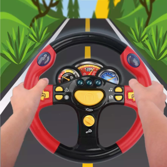 Volan Interactiv cu Sunete și Lumină pentru Copii, 22 cm, (culoare aleatorie)