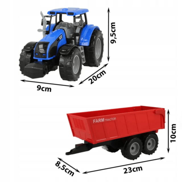 Tractor Fermă cu Remorcă Mare (culoare aleatorie)