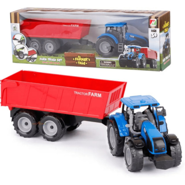 Tractor Fermă cu Remorcă Mare (culoare aleatorie)