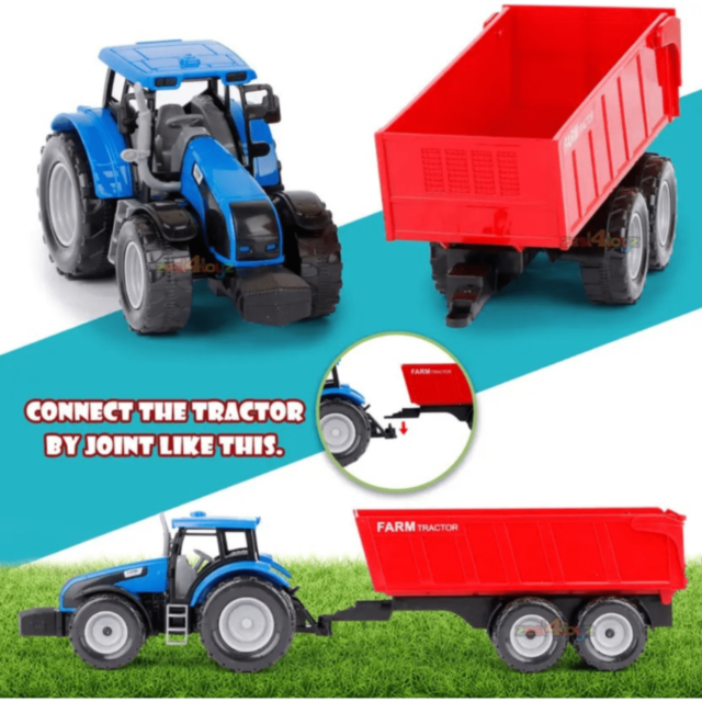 Tractor Fermă cu Remorcă Mare (culoare aleatorie)