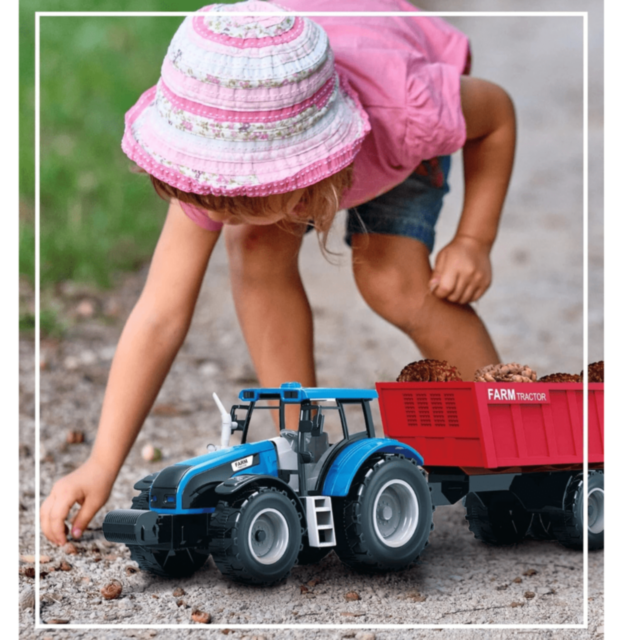 Tractor Fermă cu Remorcă Mare (culoare aleatorie)