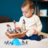 Joc de Echilibru Pirate Boat cu Pinguini, Dezvoltă Coordonarea și Răbdarea 
