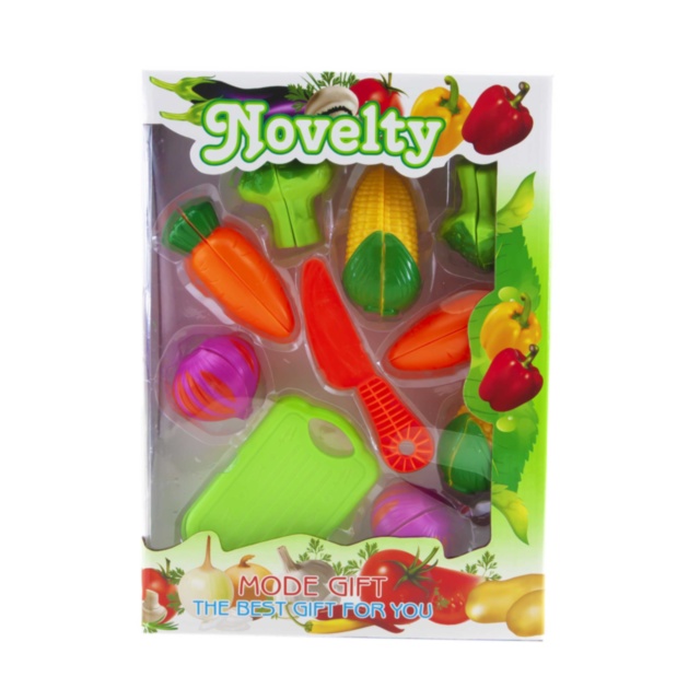 Set 8 Legume de Feliat cu Cuțit și Tocător