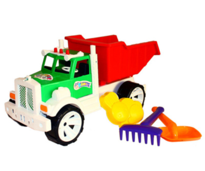 Camion cu Lopățica, Greblă și Formă de Nisip, 43cm | image