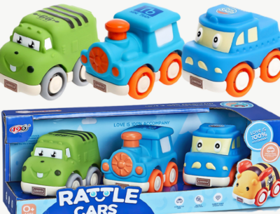Set de 3 mașini zornăitoare din vinil – Rattle Cars | image