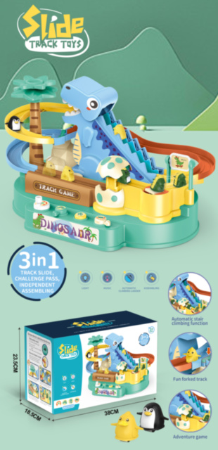Set de Joacă Dinozaur cu Tobogan și Scară Automată