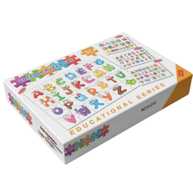 Puzzle Educațional cu 4 Alfabeturi Amuzante