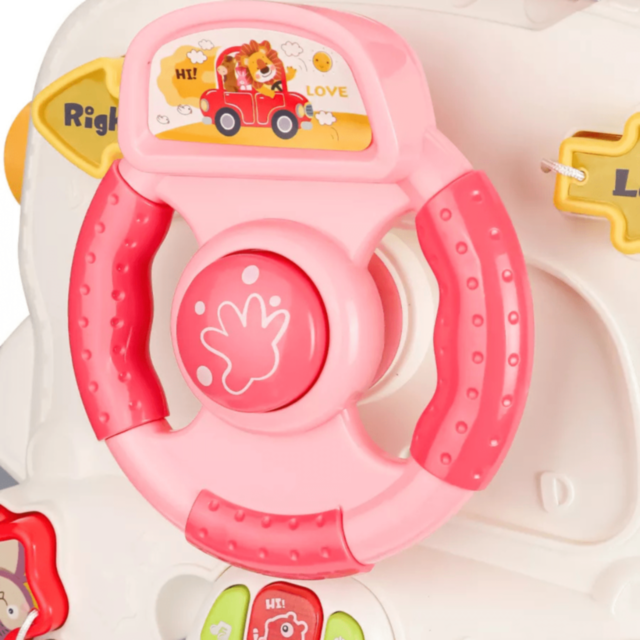 Centru 6 în 1 Roz pentru Bebeluși – Antemergător, Masă de Joacă și Trotinetă