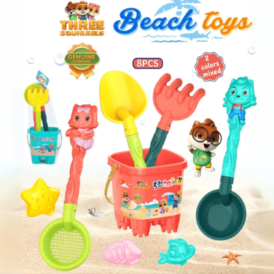 Set Jucării de Plajă 8 Piese cu Găletușă și Forme (culoare aleatorie) | image