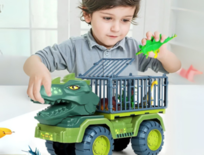 Camion Dinozaur cu Triceratops și Figurine Dino (model aleatoriu) | image