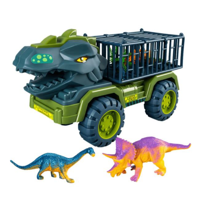 Camion Dinozaur cu Triceratops și Figurine Dino (model aleatoriu)
