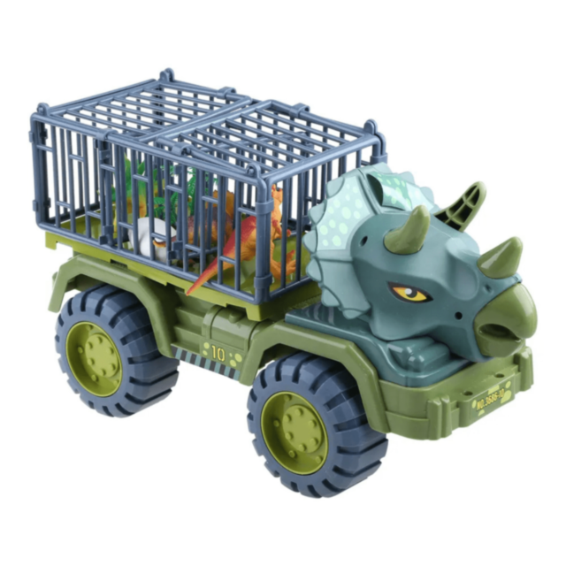 Camion Dinozaur cu Triceratops și Figurine Dino (model aleatoriu)