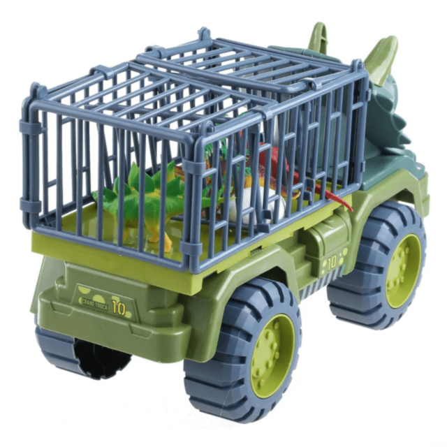Camion Dinozaur cu Triceratops și Figurine Dino (model aleatoriu)