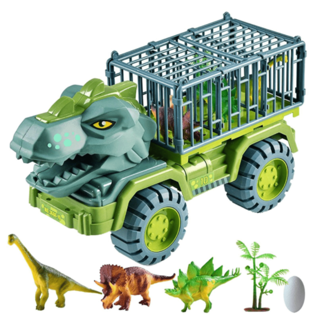 Camion Dinozaur cu Triceratops și Figurine Dino (model aleatoriu)