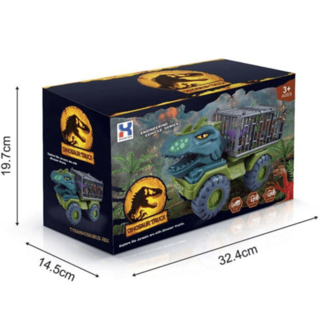 Camion Dinozaur cu Triceratops și Figurine Dino (model aleatoriu)