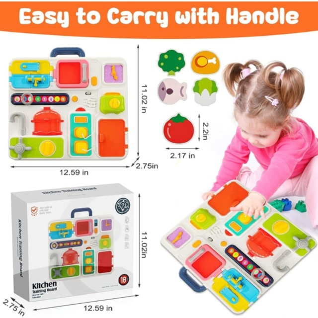 Busy Board Montessori de Bucătărie cu Activități Interactive
