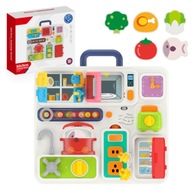 Busy Board Montessori de Bucătărie cu Activități Interactive