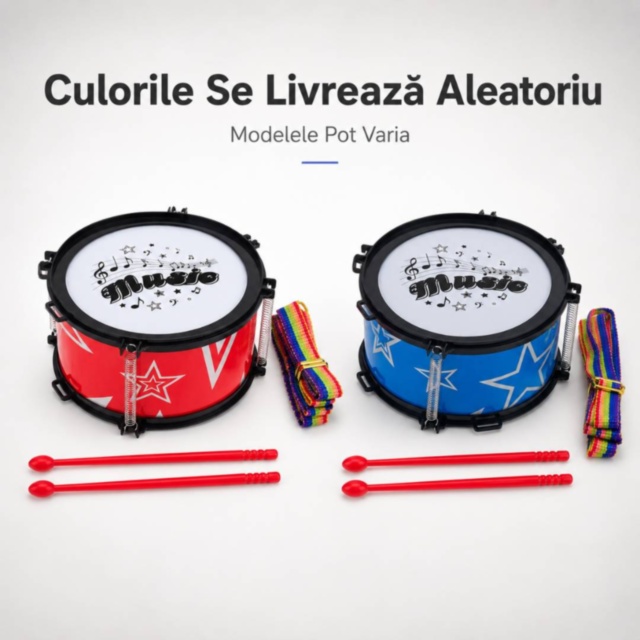 Tobă Muzicală pentru Copii cu Curea Reglabilă