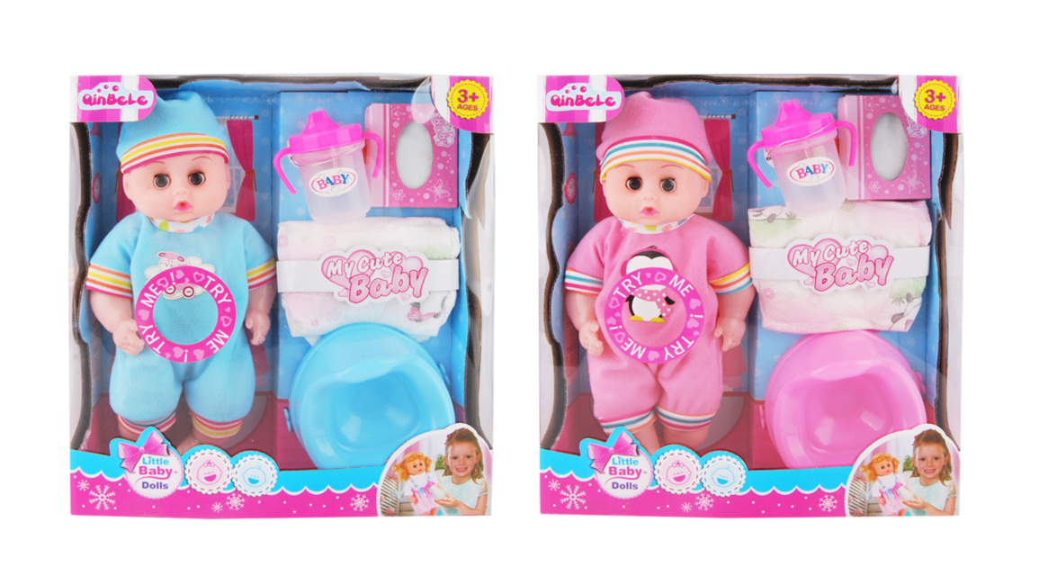 Bebeluș Interactiv cu Sunete, Pampers, Biberon, face pi-pi la oliță