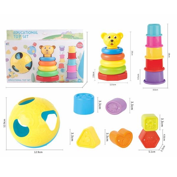 Set Piramidă, Cupe și Minge cu Figuri de Stiuvuit