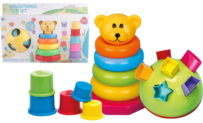 Set Piramidă, Cupe și Minge cu Figuri de Stiuvuit | image