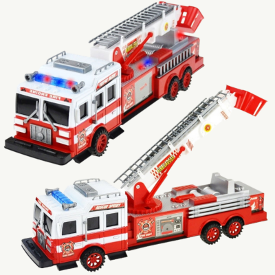 Mașină de pompieri cu scară extensibilă și efecte sonore și luminoase | image
