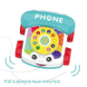 Telefon de jucărie cu roți și ață de tras – culori vesele
