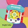 Telefon de jucărie cu roți și ață de tras – culori vesele