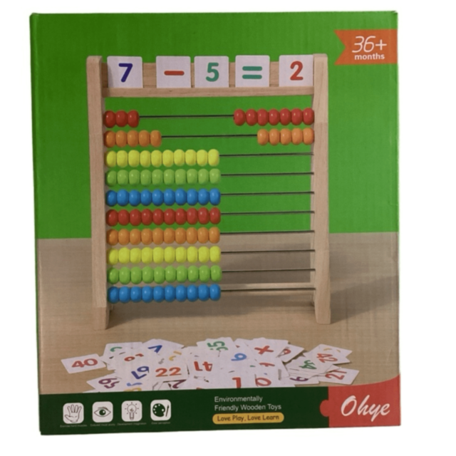 Abac din Lemn Colorat cu Cifre și Operații