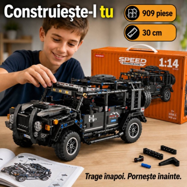 Set de construcție SUV off-road din 909 piese